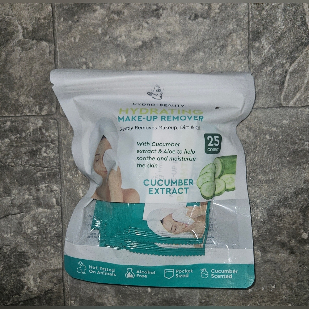 Hydro Beauty Hydrating Make-Up Remover Wipes with Cucumber Extract 25ct BNIB
